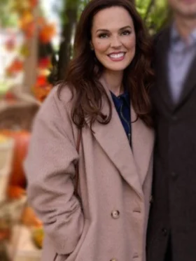 Erin Cahill Autumn at Apple Hill White Wool Coat For Sale