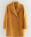 Fool Me Once Adelle Leonce Yellow Wool Coat For Sale