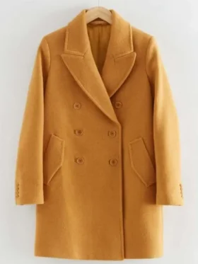 Fool Me Once Adelle Leonce Yellow Wool Coat For Sale