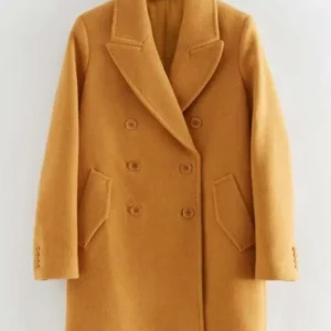 Fool Me Once Adelle Leonce Yellow Wool Coat For Sale