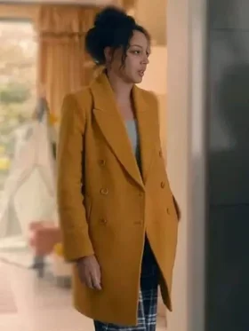 Fool Me Once Adelle Leonce Yellow Wool Fashion Coat