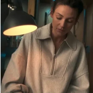 Fool Me Once Michelle Keegan White Half Zip Jacket