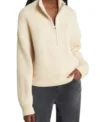 Fool Me Once Michelle Keegan White Half Zip Jacket Full View