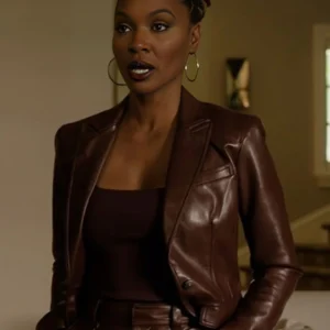 Found S02 Gabi Mosely Brown Leather Blazer