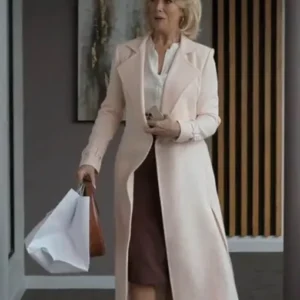 Hannah Waddingham Ted Lasso S03 Pink Trench Coat Front View