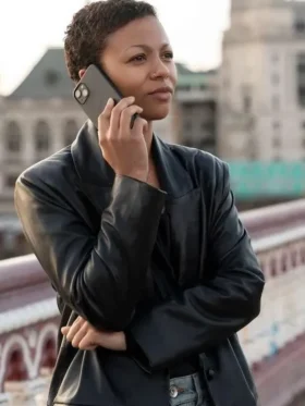 Harper Stern Industry S03 Black Leather Blazer
