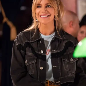 High Potential Morgan Black Crop Denim Jacket