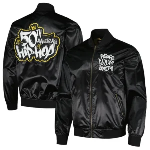 Hip Hop 50 Black Satin Jacket Front