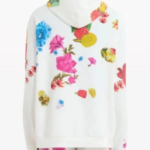 Jabari Banks Bel Air Will Smith White Floral Print Hoodie