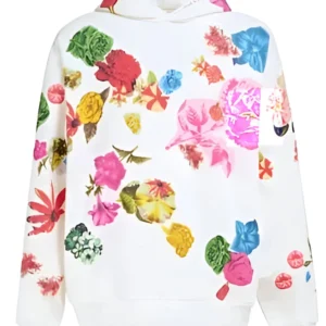 Jabari Banks Bel Air Will Smith White Floral Print Hoodie On Sale