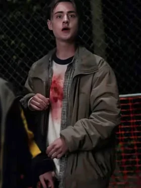 Jaeden Martell Y2K 2024 Brown Bomber Jacket