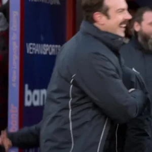 Jason Sudeikis Ted Lasso Black Cotton Coat Side View