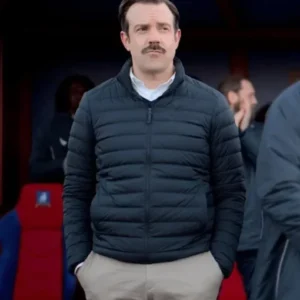 Jason Sudeikis Ted Lasso Black Quilted Puffer Jacket