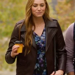 Jessica Sipos Love On The Danube Royal Getaway 2024 Brown Leather Jacket 1