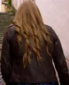Jessica Sipos Love On The Danube Royal Getaway 2024 Brown Leather Jacket back 1