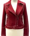 Joanna Higson Brassic Red Suede Jacket For Sale