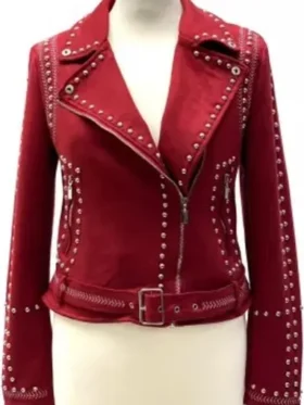 Joanna Higson Brassic Red Suede Jacket For Sale