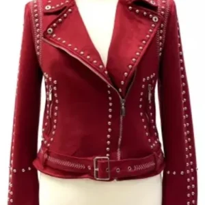 Joanna Higson Brassic Red Suede Jacket For Sale