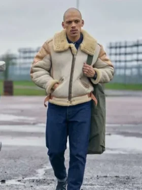 Jordan Bolger This Town Shearling Grey Leather Jacket