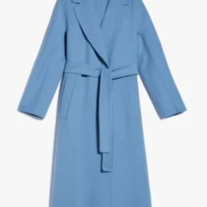 Judith Burkett Fool Me Once Blue Trench Coat For Sale