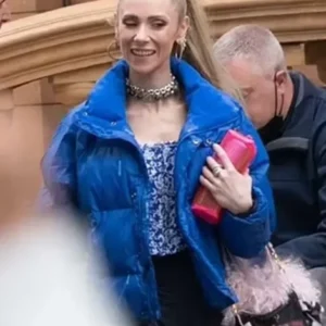 Juno Temple Ted Lasso S03 Blue Jacket Front