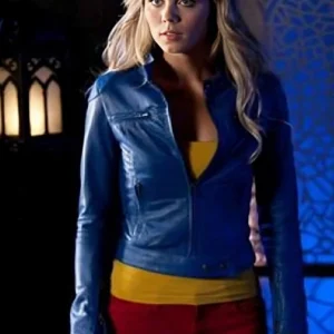 Kara Kent Supergirl Smallville Blue Leather Jacket