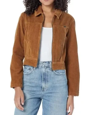 Kat Ronney Dinosaur 2024 Brown Corduroy Jacket Front View