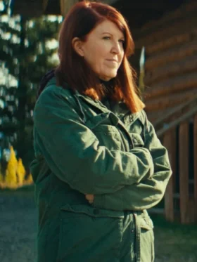 Kate Flannery Bolt From The Blue 2024 Green Cotton Jacket Side View