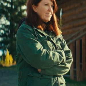 Kate Flannery Bolt From The Blue 2024 Green Cotton Jacket Side View