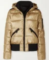 Keeley Jones Ted Lasso S02 Golden Puffer Jacket Front