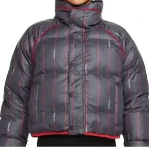 Keeley Jones Ted Lasso S03 Black Puffer Jacket Front