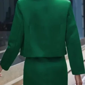 Keeley Jones Ted Lasso S03 Green Satin Blazer Back