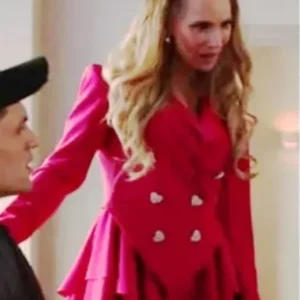 Keeley Ted Lasso S02 Pink Heart Button Wool Blazer