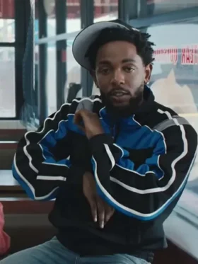 Kendrick Lamar Not Like Us Black And Blue Track Jacket Front View