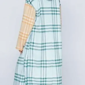 Kiesha Williams The Chi S06 Wool Plaid Long Coat Back