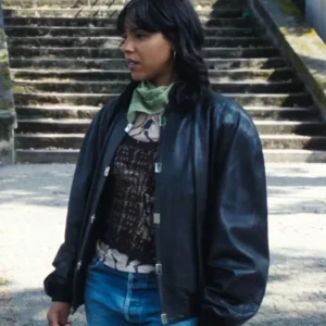 La Maison 2024 Paloma Castel Black Bomber Jacket