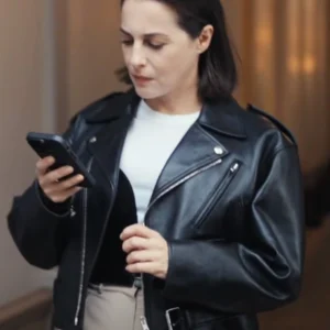 La Maison 2024 Perle Foster Black Leather Jacket