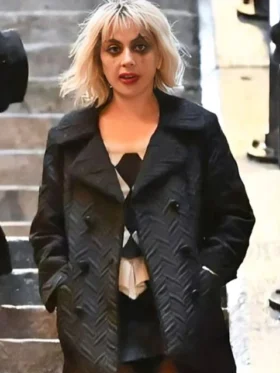 Lady Gaga Joker Folie a Deux 2024 Black Coat Front 1