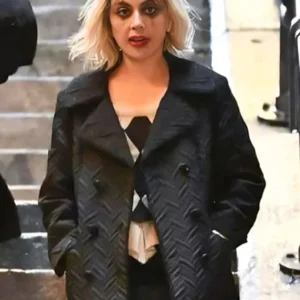 Lady Gaga Joker Folie a Deux 2024 Black Coat Front 1