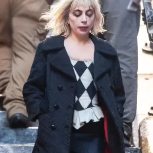 Lady Gaga Joker Folie a Deux 2024 Black Coat Front View 1