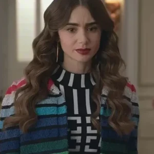 Lily Collins Emily In paris Rainbow Jacket