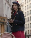 Lily Collins Emily in Paris Blue Coat