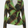 Lily Collins Emily in Paris S04 Green Checked Blazer on sale