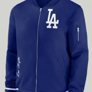Los Angeles Dodgers Bomber Blue Jacket Front