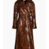 Mabel Mora Only Murders in the Building S04 Brown Crocodile Coat For Sale