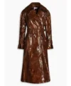 Mabel Mora Only Murders in the Building S04 Brown Crocodile Coat For Sale