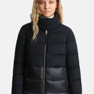 Maggie Bell FBI Season 06 Black Puffer Jacket Front