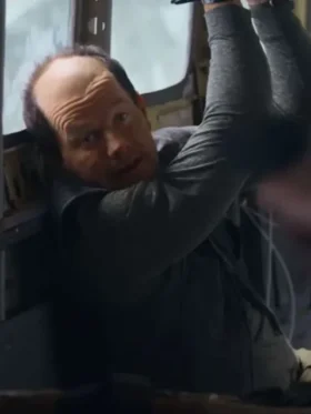 Mark Wahlberg Movie Flight Risk 2024 Blue Vest Side View