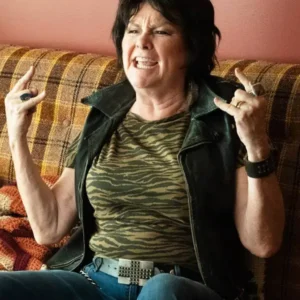 Mary Walsh Deaner 89 Black Leather Vest