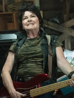 Mary Walsh Deaner 89 Black Leather Vest Front View